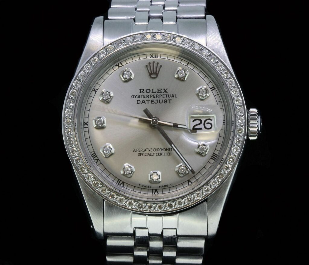 Rolex Mens Datejust Steel Oyster Diamond Bezel Dial Perpetual Copy