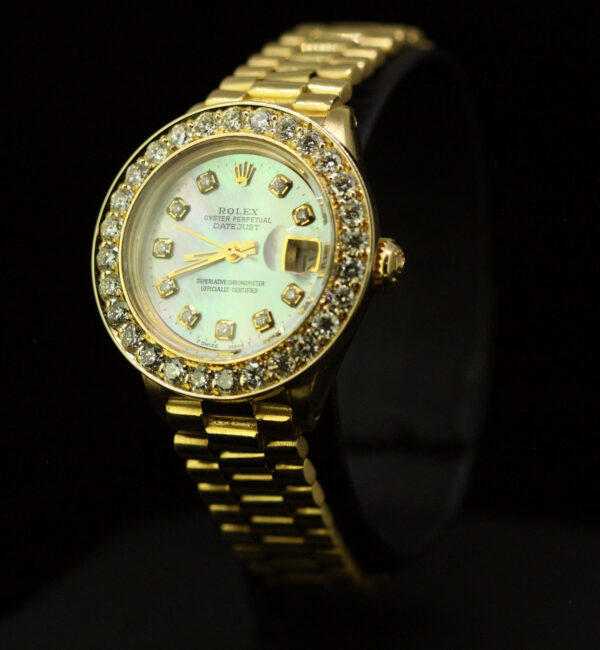Rolex Datejust Presidential Ladies Oyster Perpetual 18K Gold Diamond ...