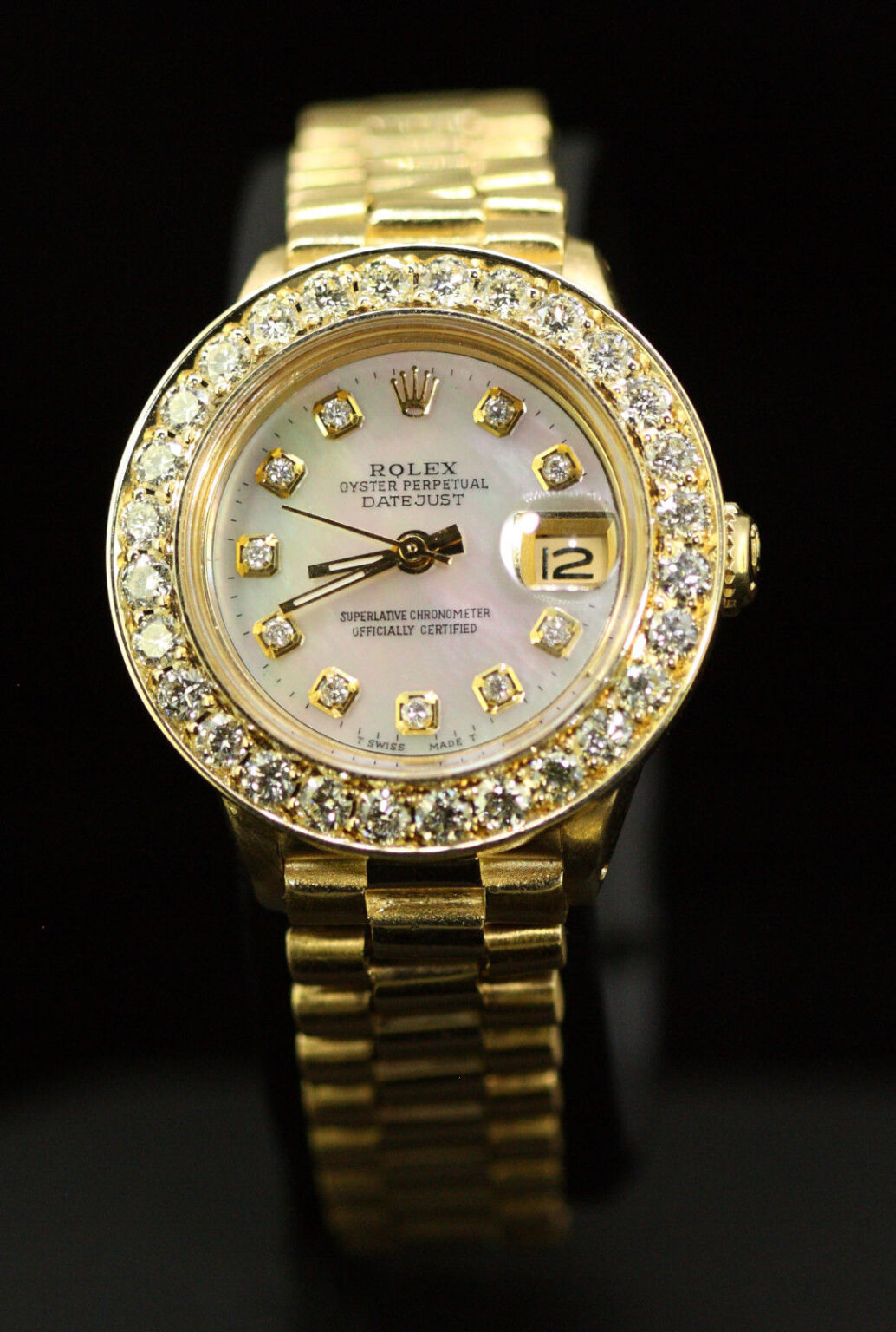 Rolex Datejust Presidential Ladies Oyster Perpetual 18K Gold Diamond ...