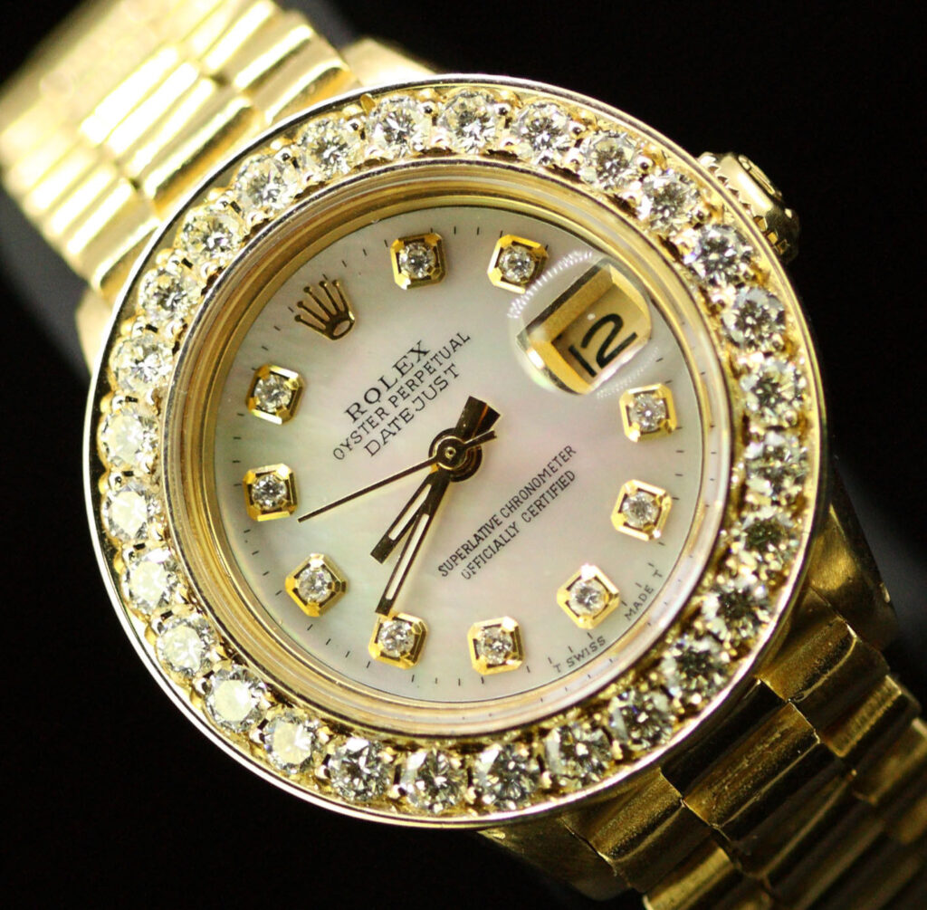 Rolex Datejust Presidential Ladies Oyster Perpetual 18K Gold Diamond Dial Bezel Timemeter
