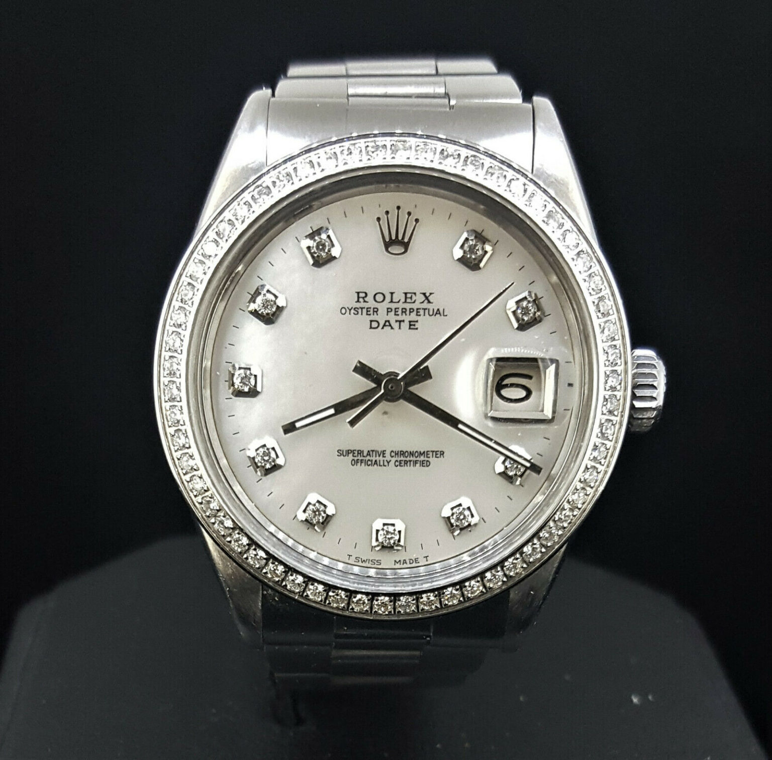 Rolex Midsize 34mm Oyster Perpetual Diamond Dial Diamond Bezel | Timemeter